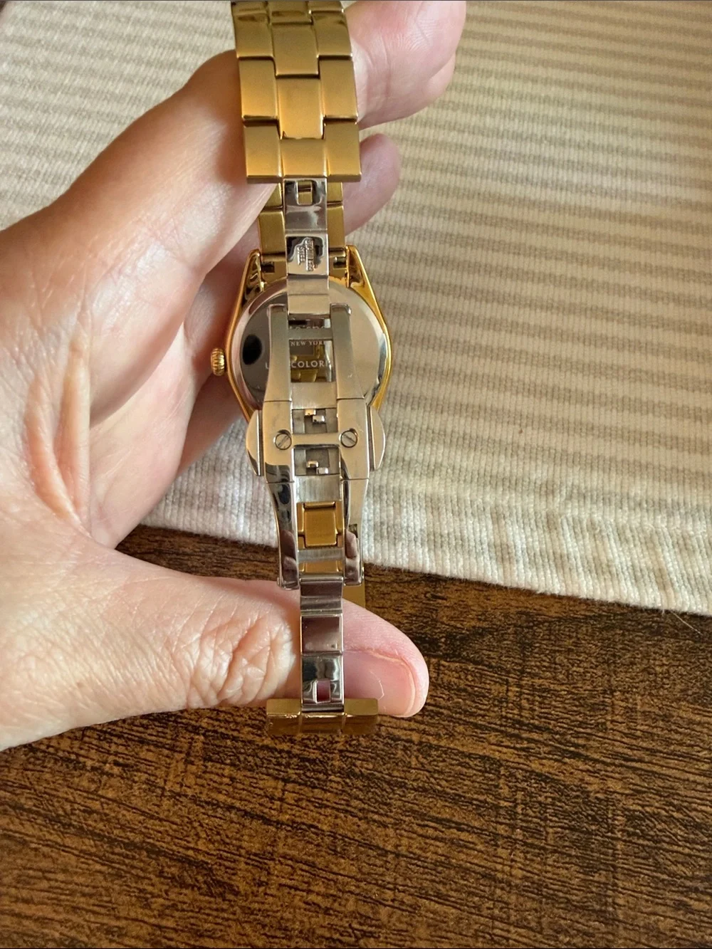 kate spade Gold-tone Watch with White Dial and Pink Accent